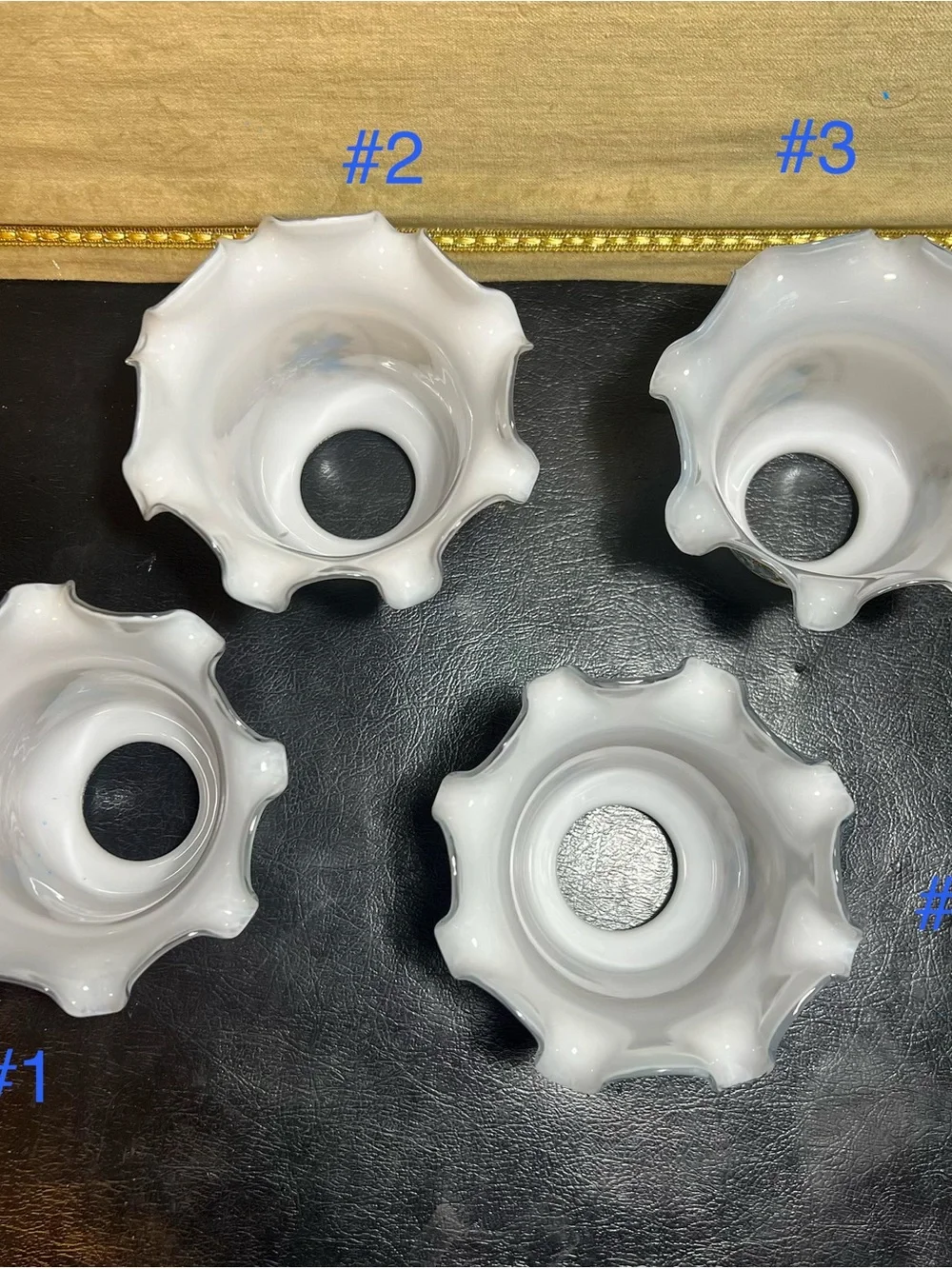 Colonial Blue Floral Roses Milk Glass Shade Ceiling Fan Chandelier Sconce Ruffle